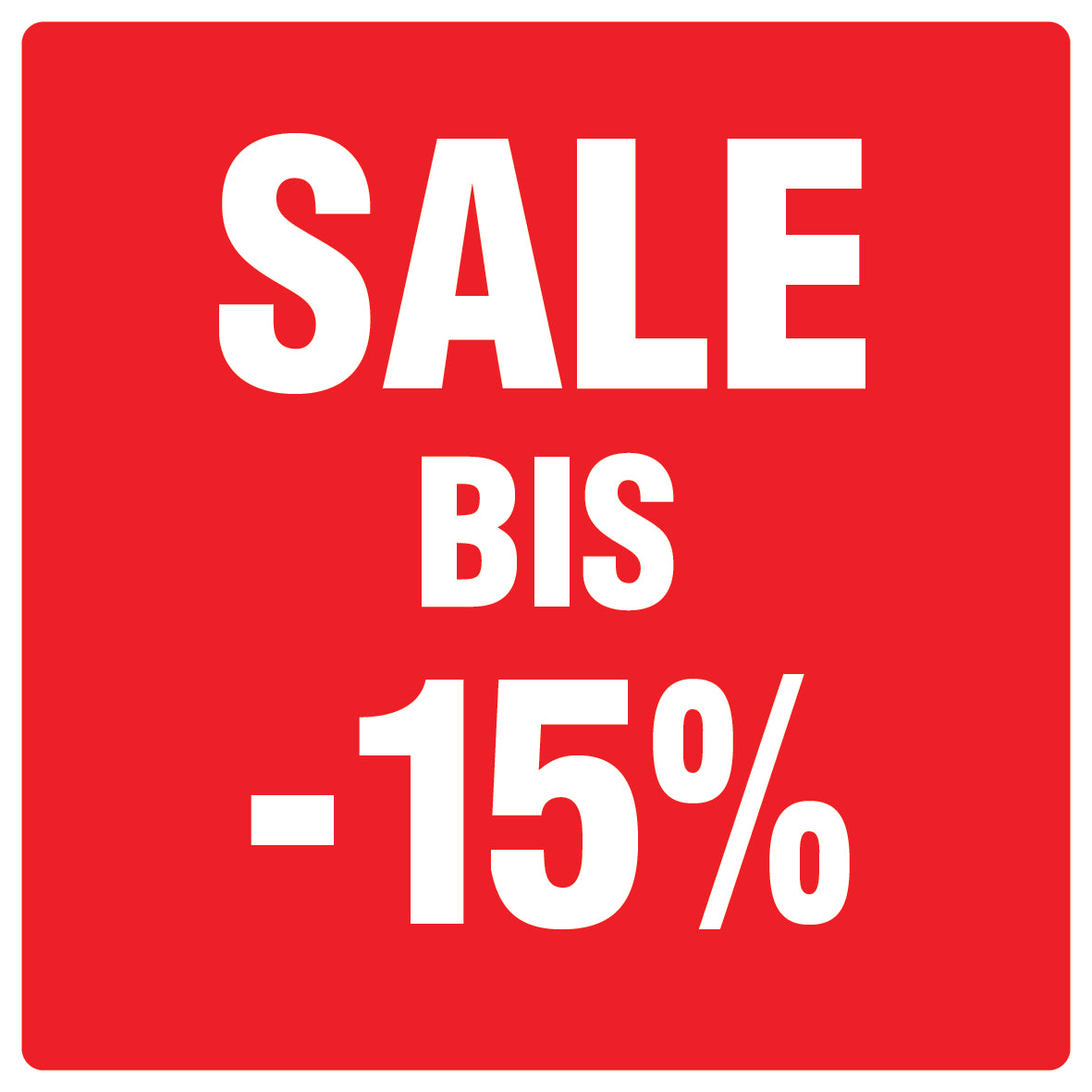 Promotional stickers square"Sale bis -15%" 2-7 cm LH-SALE-4015-QU-10-14-0