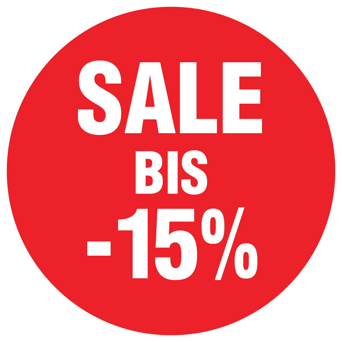 Promotional stickers round 2 "Sale bis -15%" 2-7 cm LH-SALE-4015-RU-10-14-0