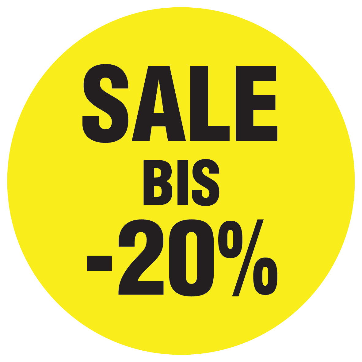 Promotional stickers round 2 "Sale bis -20%" 10-60 cm LH-SALE-4020-RU-10-3-88