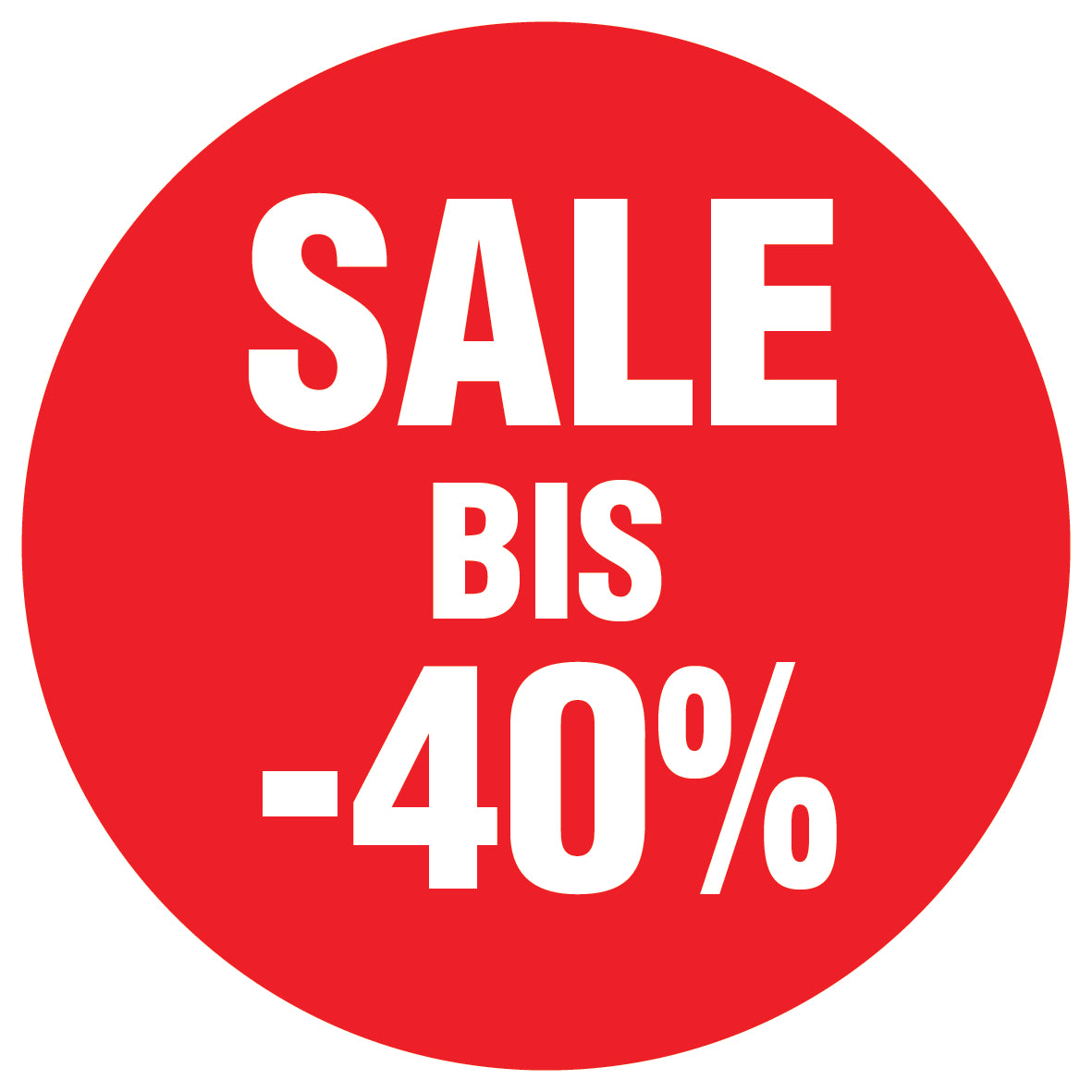 Promotional stickers round 2 "Sale bis -40%" 10-60 cm LH-SALE-4040-RU-10-14-0