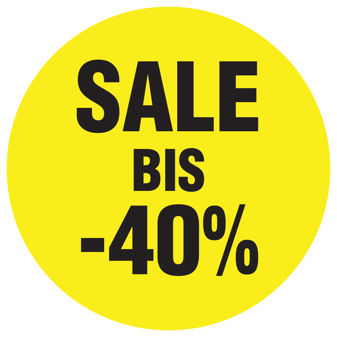 Promotional stickers round 2 "Sale bis -40%" 10-60 cm LH-SALE-4040-RU-10-3-88