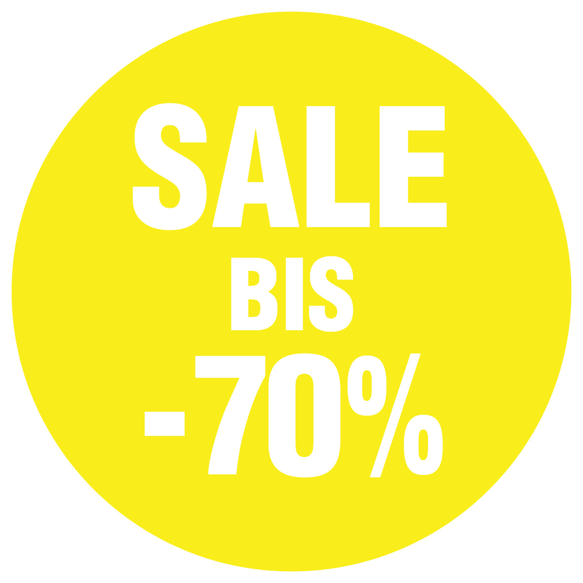 Promotional stickers round 2 "Sale bis -70%" 10-60 cm LH-SALE-4070-RU-10-3-0