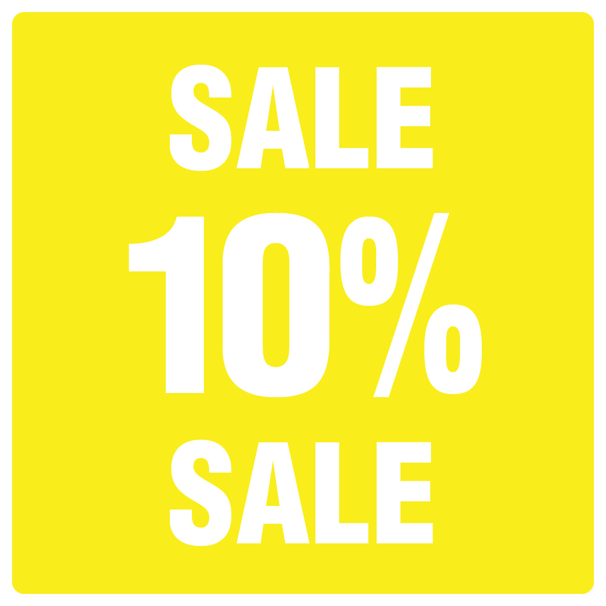 Promotional stickers square"Sale 10% sale" 10-60 cm LH-SALE-5010-QU-10-3-0