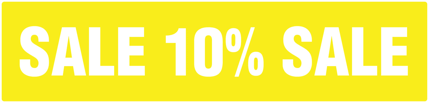 Promotional stickers rectangular "Sale 10% sale" 10-60 cm LH-SALE-5010-RE-50x12-3-0