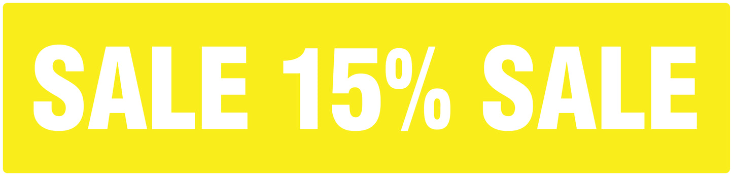 Promotional stickers rectangular "Sale 15% sale" 10-60 cm LH-SALE-5015-RE-50x12-3-0