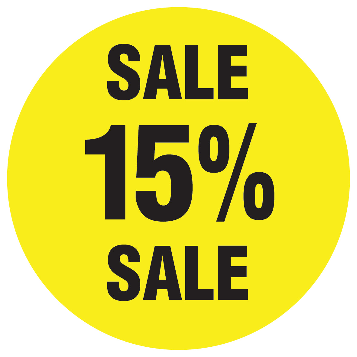 Promotional stickers round 2 "Sale 15% sale" 10-60 cm LH-SALE-5015-RU-10-3-88