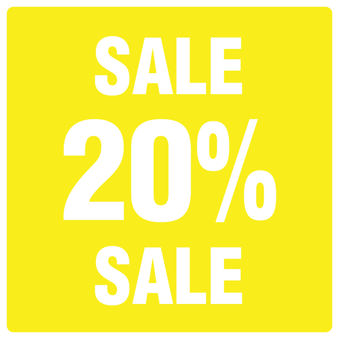 Promotional stickers square"Sale 20% sale" 10-60 cm LH-SALE-5020-QU-10-3-0
