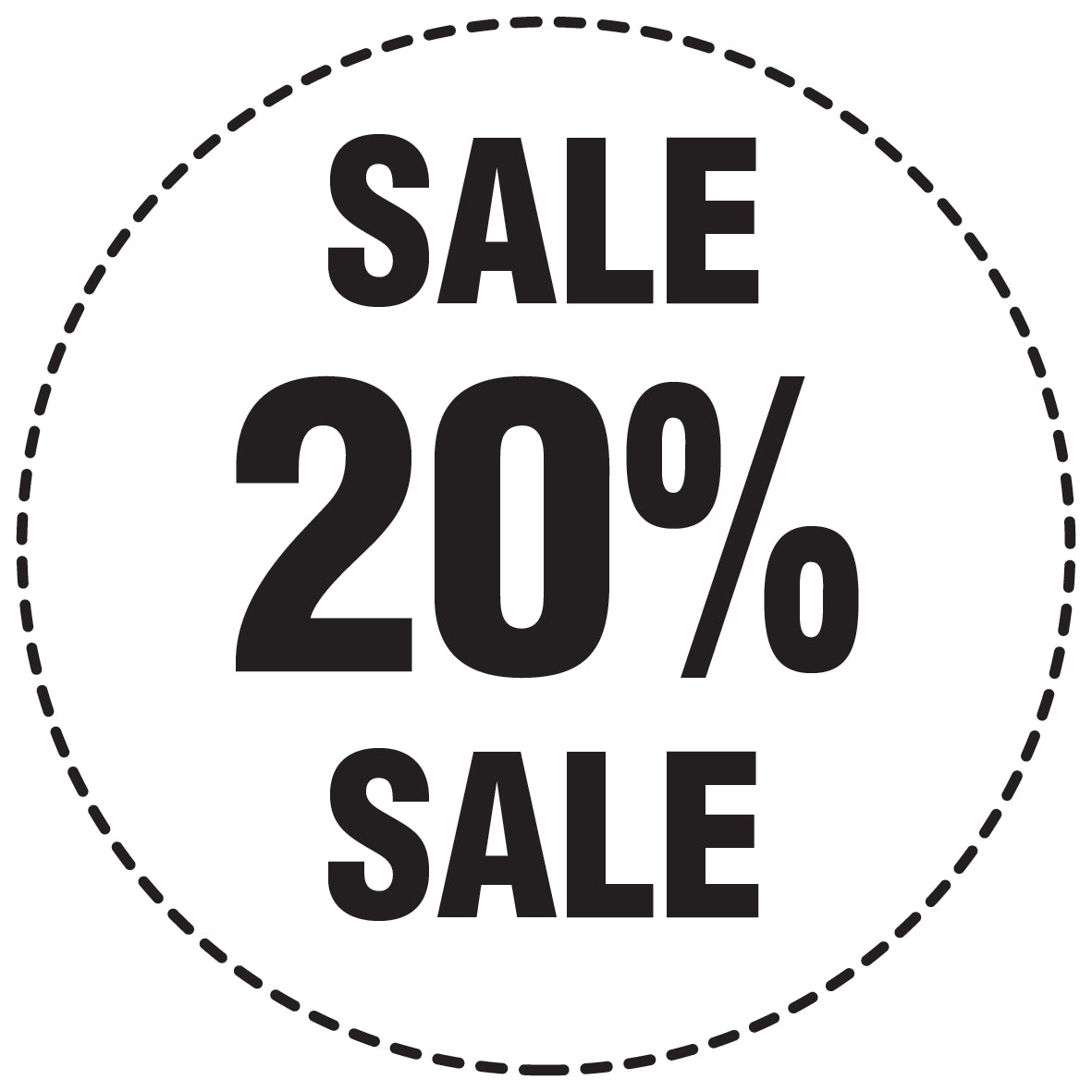 Promotional stickers round 2 "Sale 20% sale" 10-60 cm LH-SALE-5020-RU-10-0-88