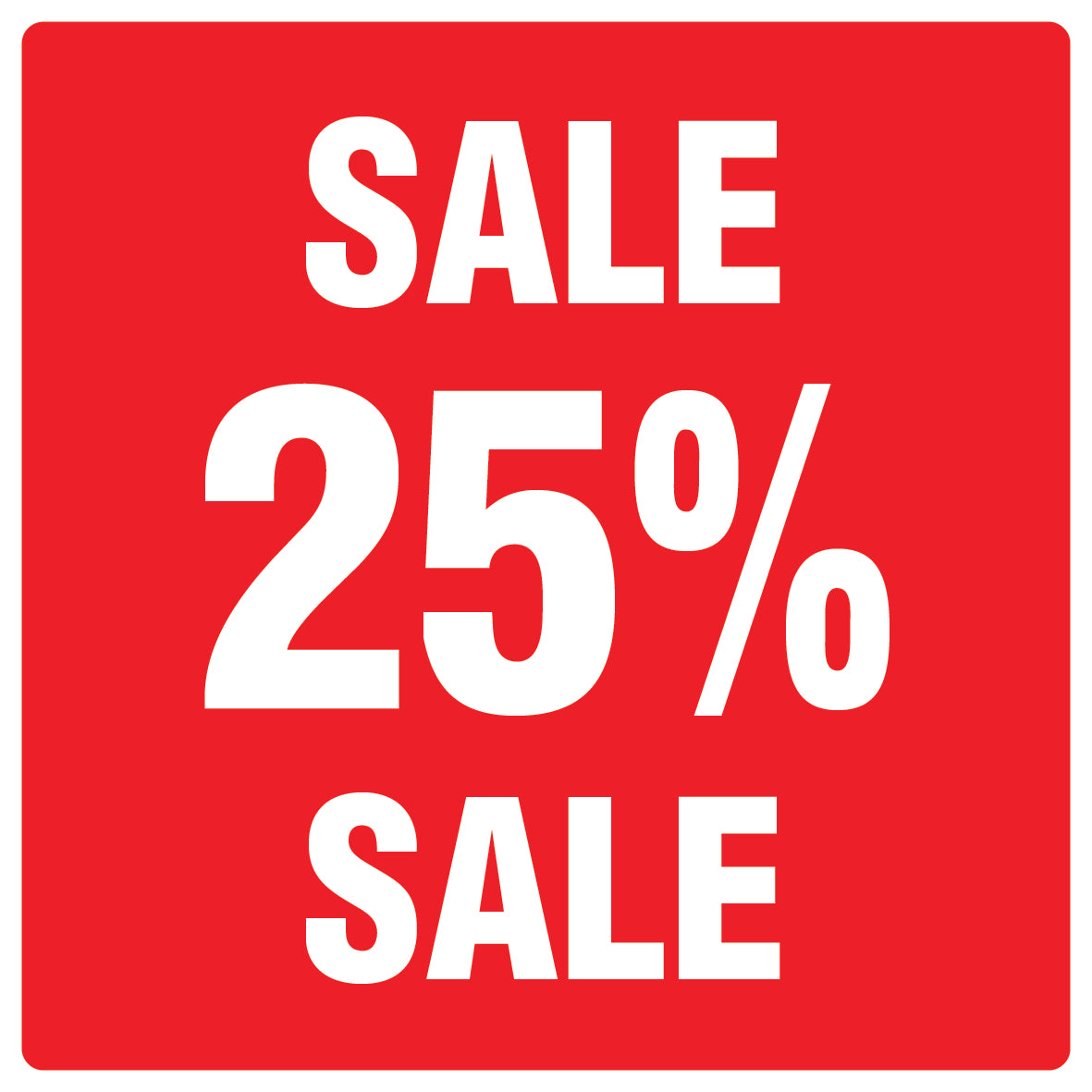 Promotional stickers square"Sale 25% sale" 10-60 cm LH-SALE-5025-QU-10-14-0