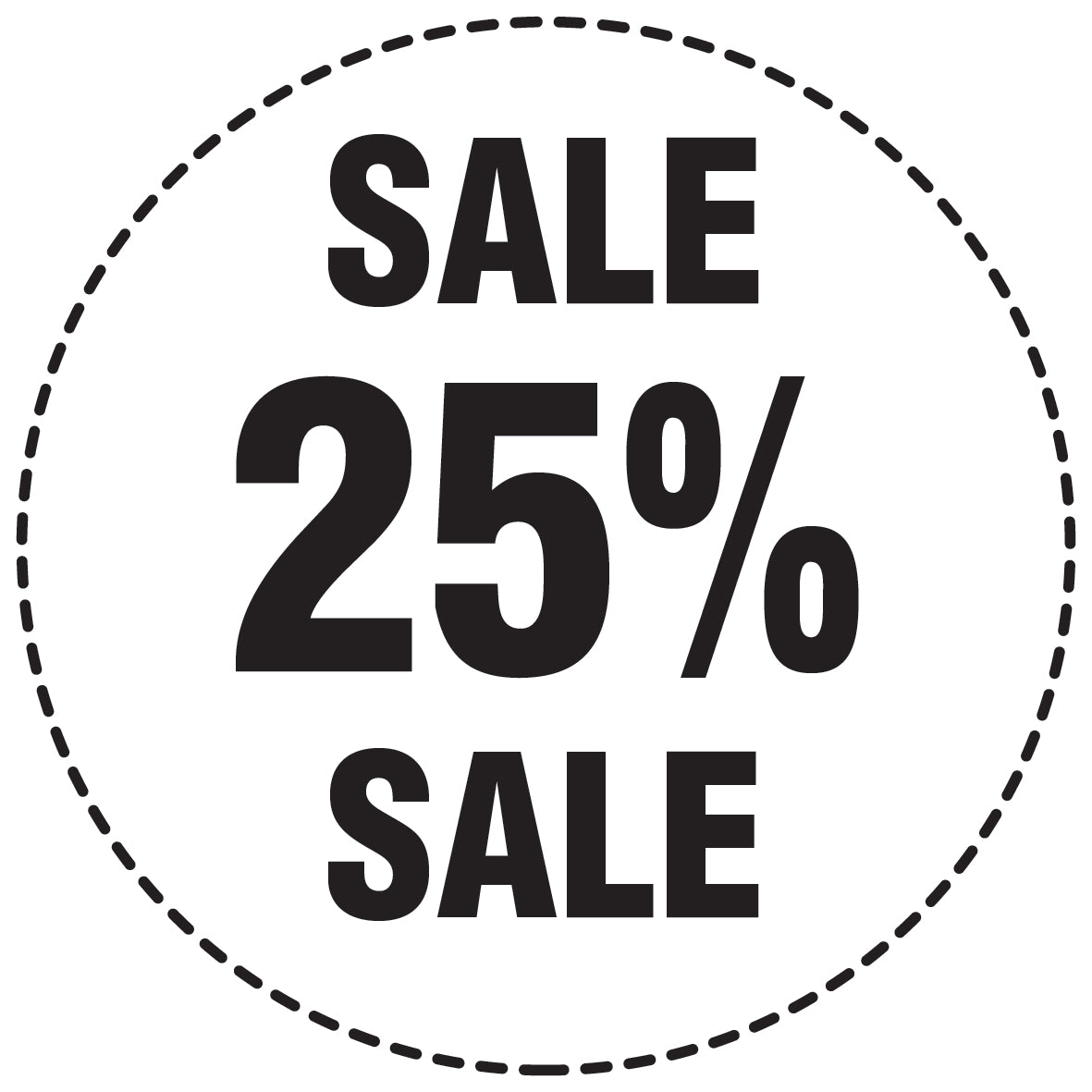 Promotional stickers round 2 "Sale 25% sale" 10-60 cm LH-SALE-5025-RU-10-0-88