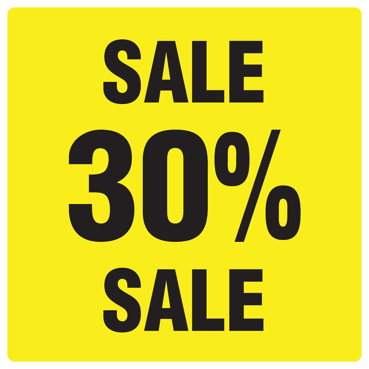Promotional stickers square"Sale 30% sale" 2-7 cm LH-SALE-5030-QU-10-3-88