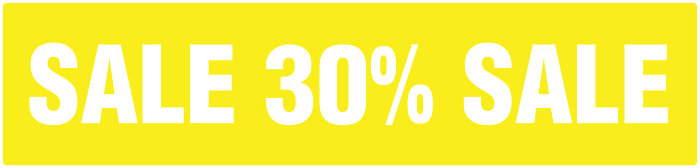 Promotional stickers rectangular "Sale 30% sale" 2-7 cm LH-SALE-5030-RE-50x12-3-0