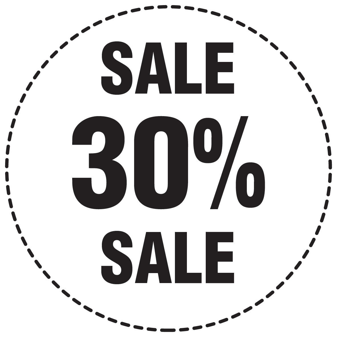 Promotional stickers round 2 "Sale 30% sale" 2-7 cm LH-SALE-5030-RU-10-0-88