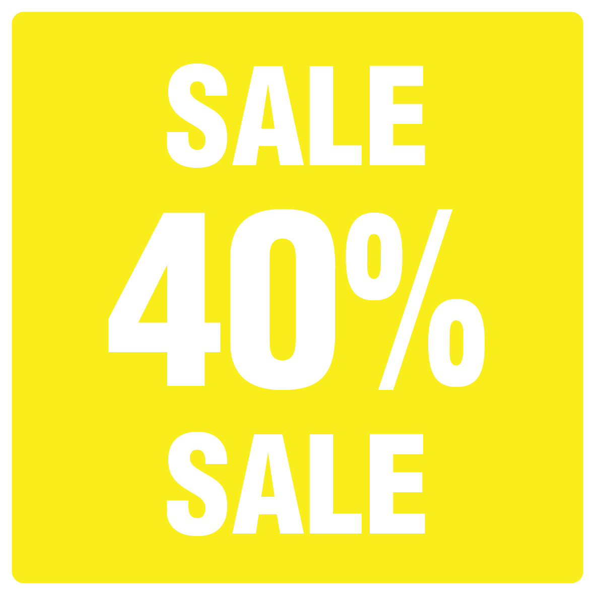 Promotional stickers square"Sale 40% sale" 10-60 cm LH-SALE-5040-QU-10-3-0