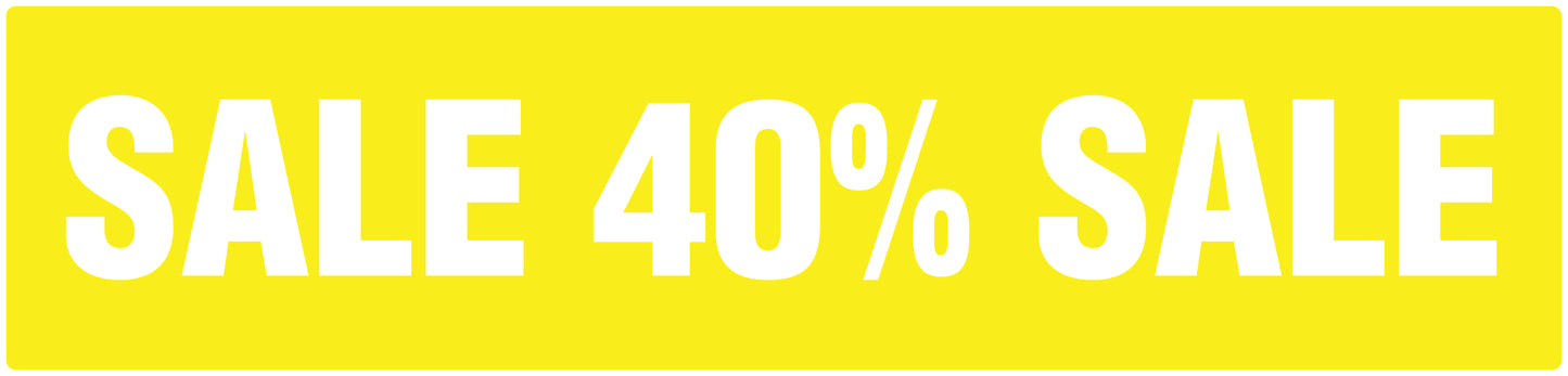 Promotional stickers rectangular "Sale 40% sale" 2-7 cm LH-SALE-5040-RE-50x12-3-0