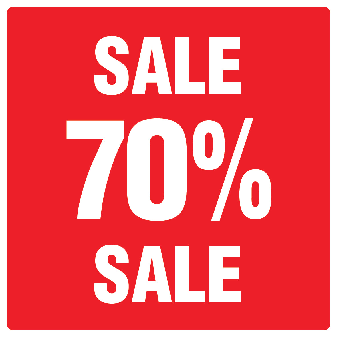 Promotional stickers square"Sale 70% sale" 10-60 cm LH-SALE-5070-QU-10-14-0