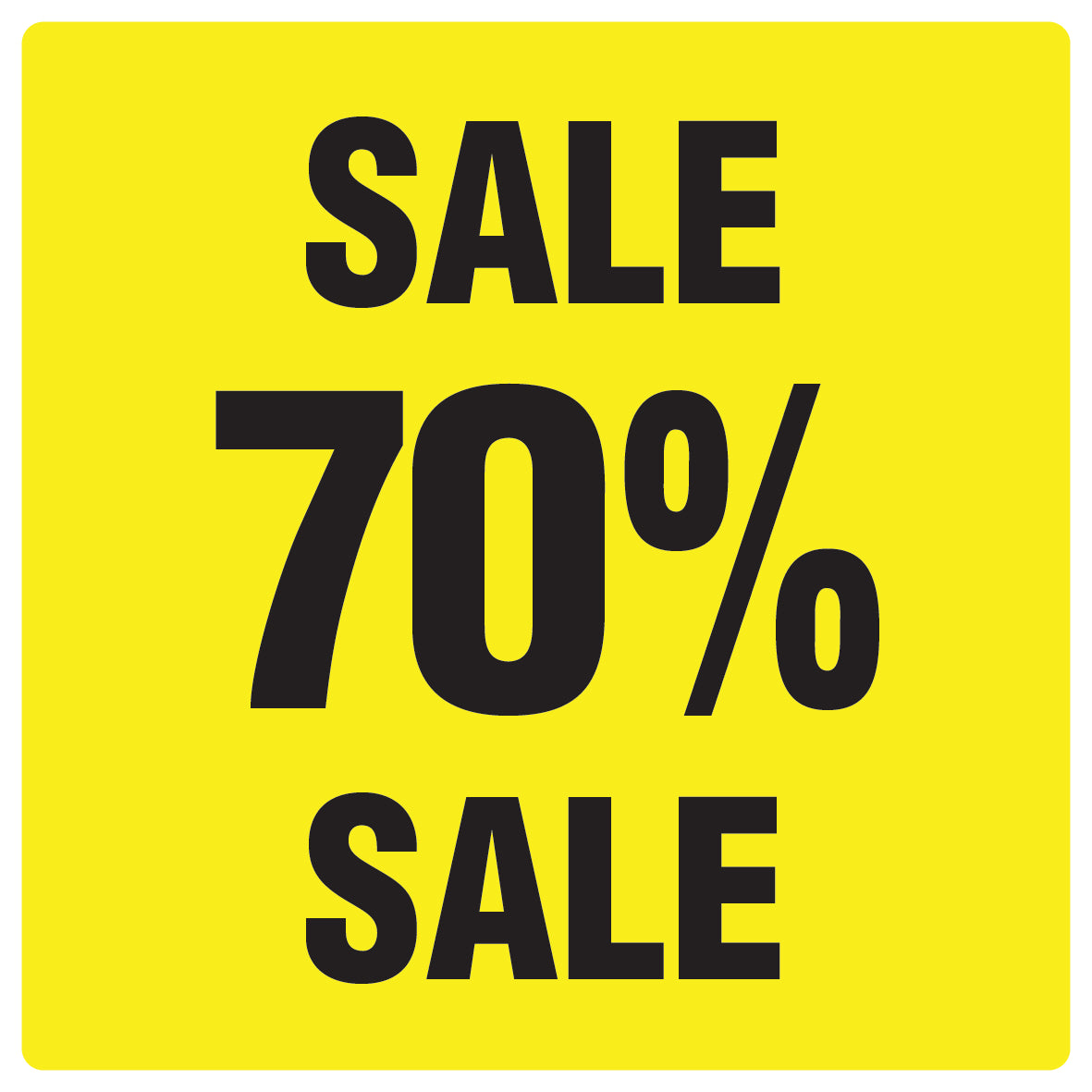Promotional stickers square"Sale 70% sale" 10-60 cm LH-SALE-5070-QU-10-3-88