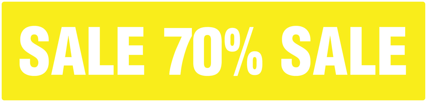 Promotional stickers rectangular "Sale 70% sale" 10-60 cm LH-SALE-5070-RE-50x12-3-0