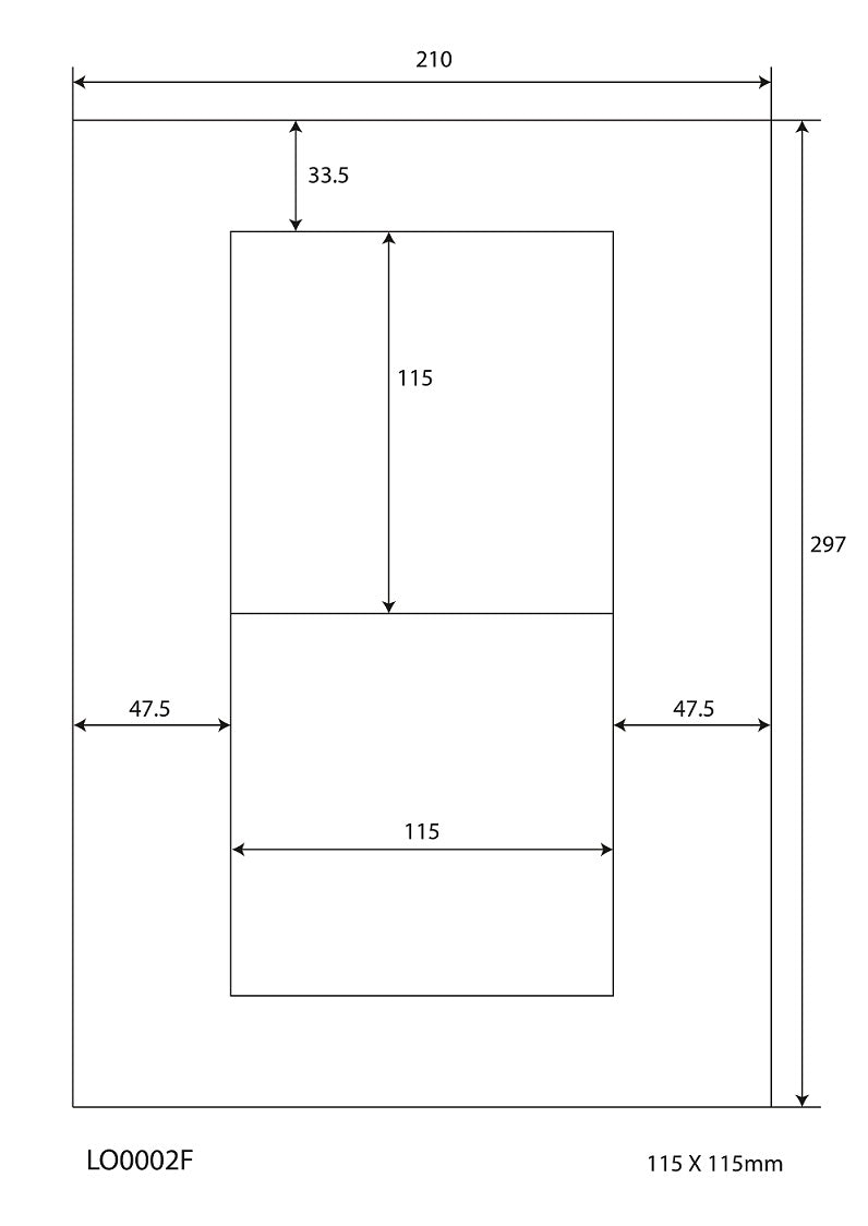 100 DIN A4 sheets 115x115 mm 70g Es-0002F-70-0 ecki