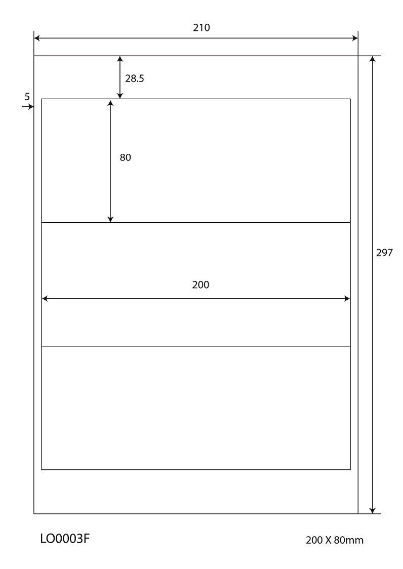 100 DIN A4 sheets 200x80 mm 70g ES-0003F-70-0
