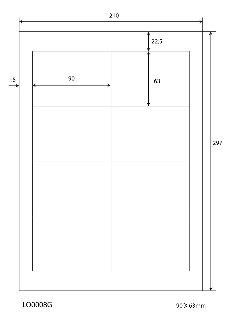 100 DIN A4 sheets 90x63 mm 70g ES-0008G-70-0