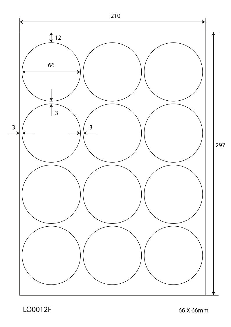 1200 stickers 66mm round printed according to your wishes matt or glossy ES-0012-F