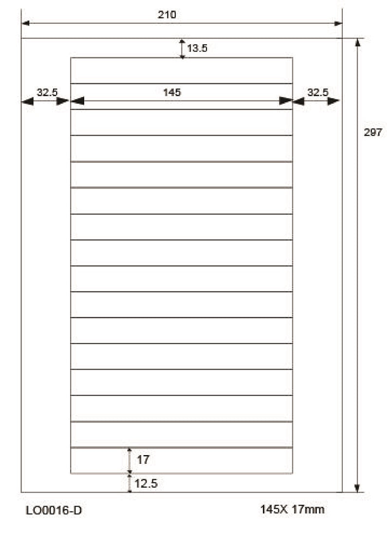 100 DIN A4 sheets 145x17mm 70g ES-0016D-70-0