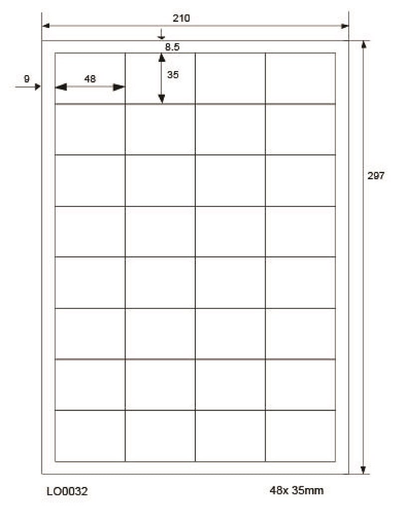 100 DIN A4 sheets 48x35mm 70g ES0032-70-0