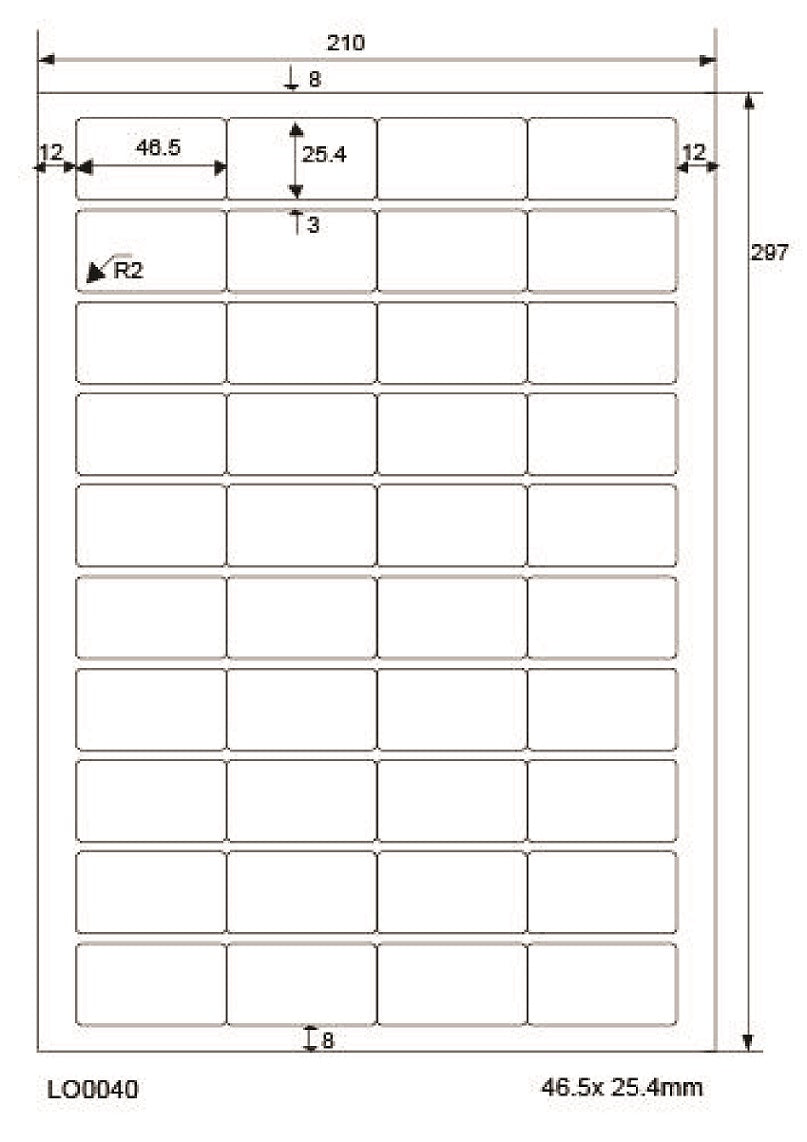 4000 stickers 46.5x25.4mm printed according to your wishes matt or glossy ES-0040