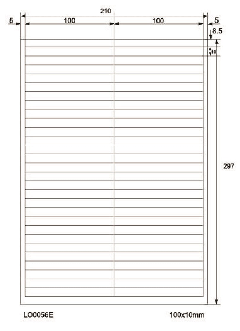 5600 stickers 100x10mm printed according to your wishes matt or glossy ES-0056-E