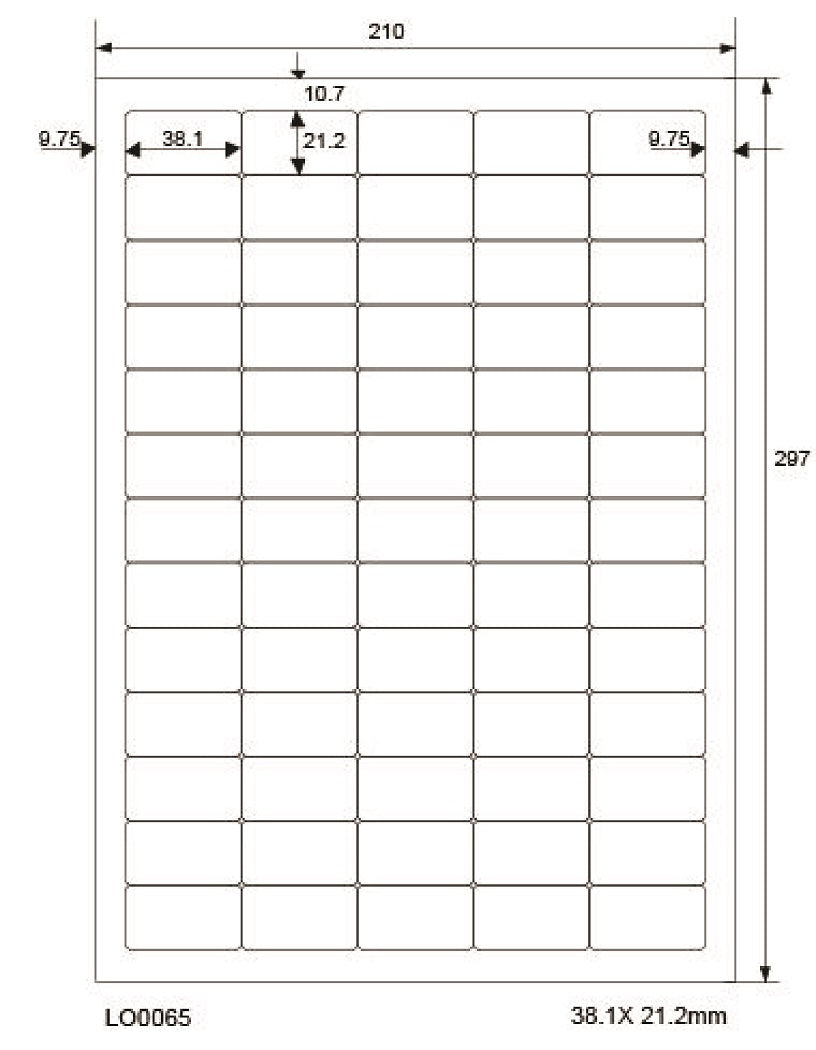 100 DIN A4 sheets 38.1x21.2mm 70g ES0065-70-0
