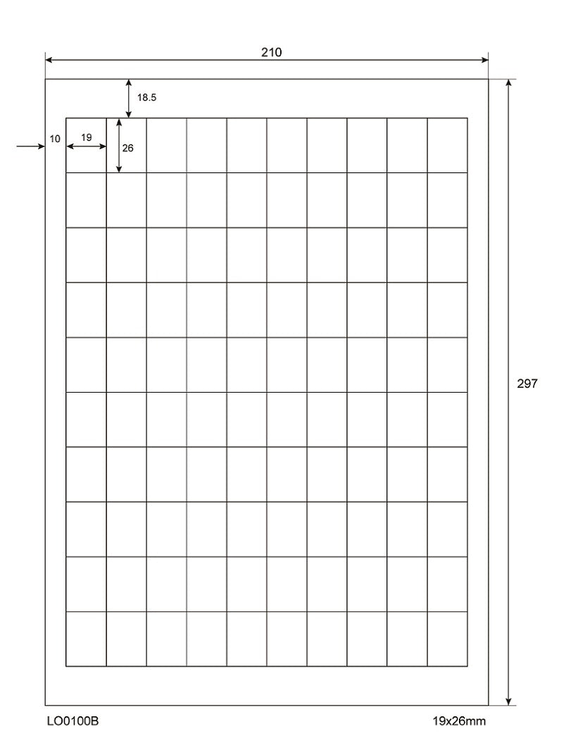 100 DIN A4 sheets 19x26mm 70g ES0100B-70-0