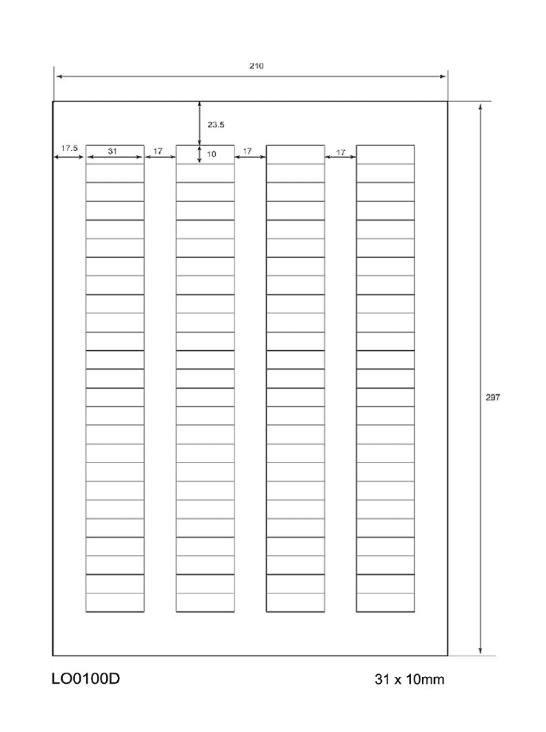 100 DIN A4 sheets 31x10mm 70g ES0100D-70-0