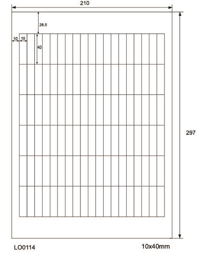 100 DIN A4 sheets 10x40mm 70g ES0114-70-0