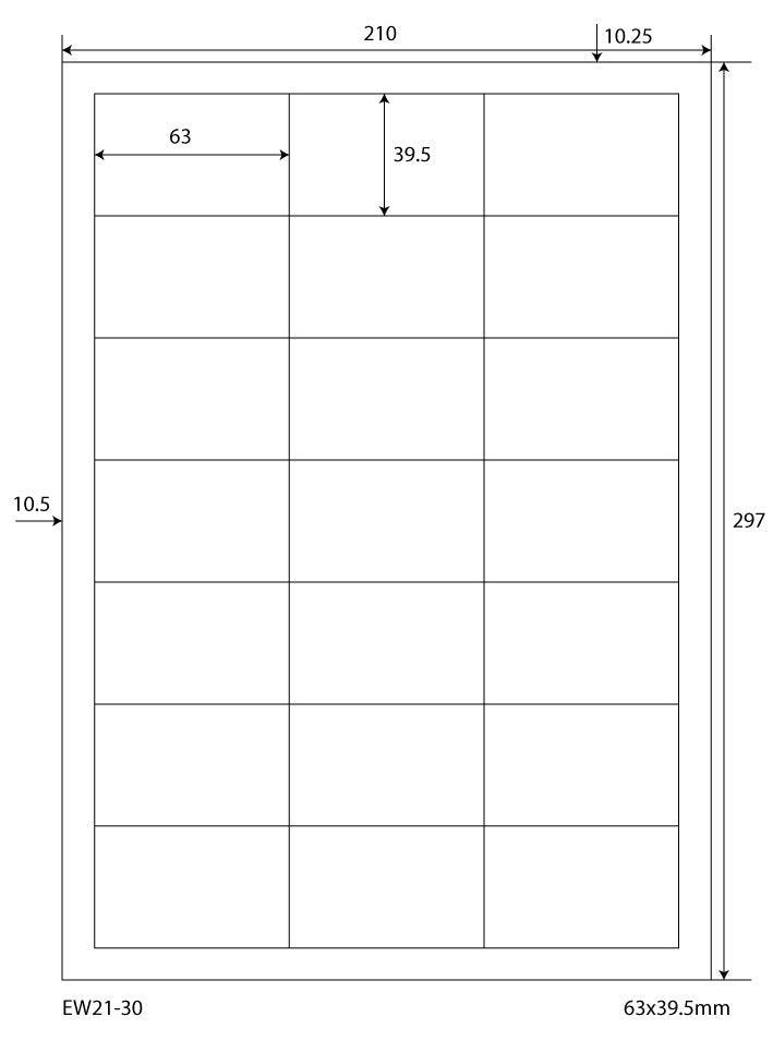 20000 universal labels 52.5x29.7mm, on 500 DIN A4 sheets, matte, self-adhesive, 70g EW40-20 from Etikettenworld EW40-20