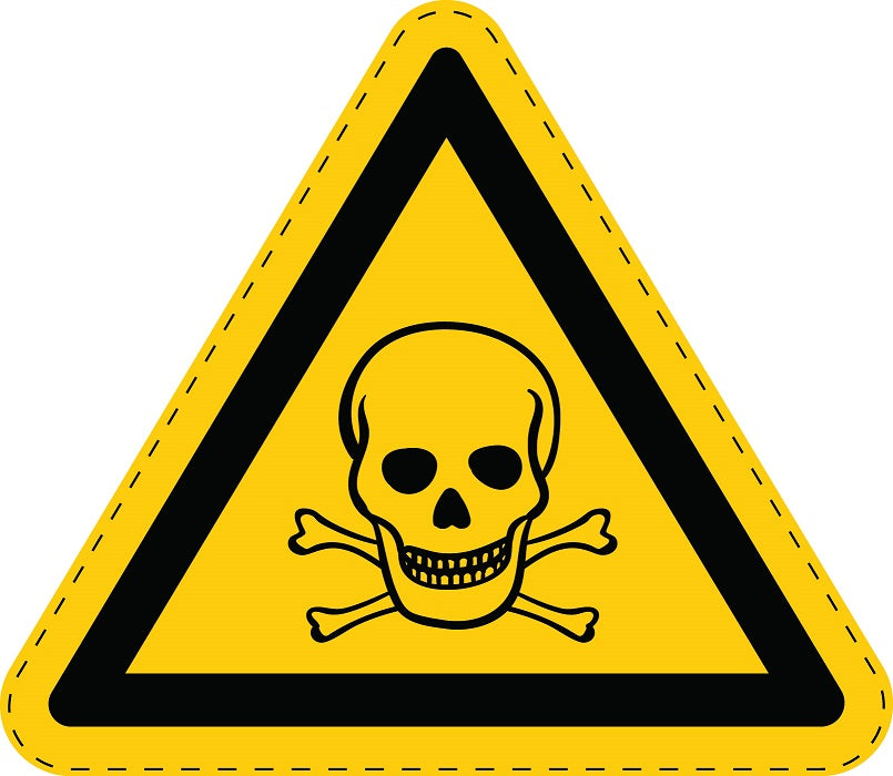 Warning sticker "Warning about toxic substances" made of PVC plastic, ES-SIW-003