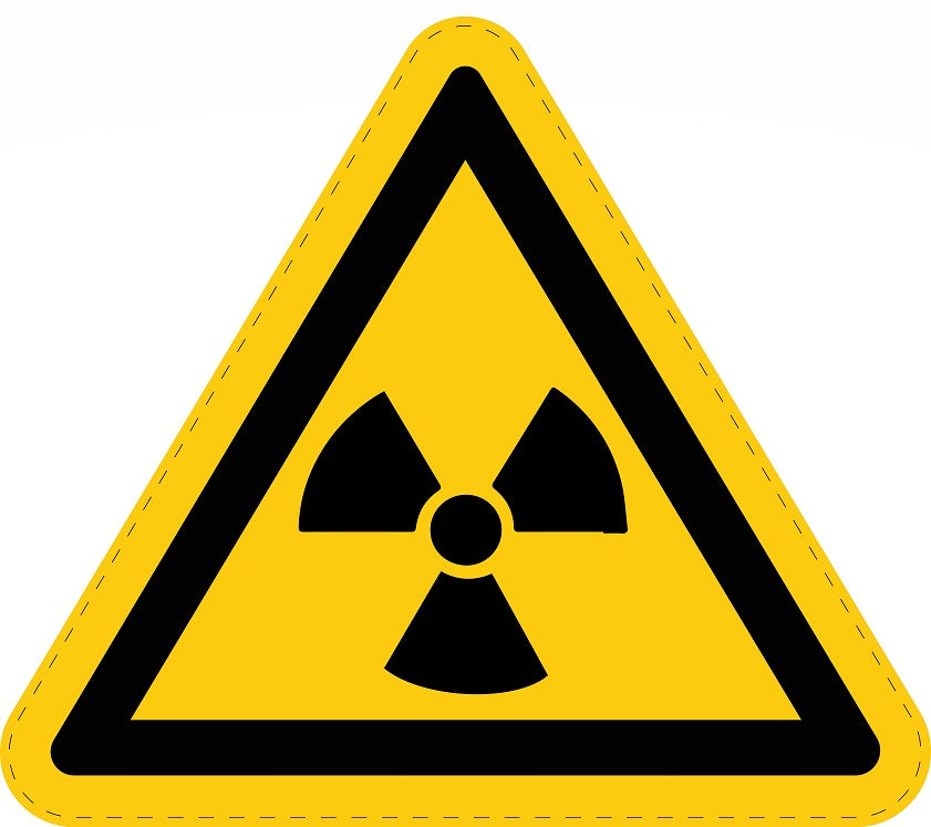 Warning sticker "Warning about radioactive substances" made of PVC plastic, ES-SIW-005