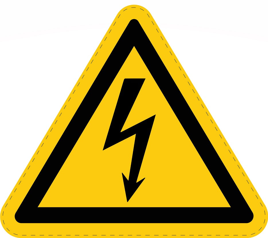 Warning sticker "Warning of dangerous electrical voltage" made of PVC plastic, ES-SIW-008