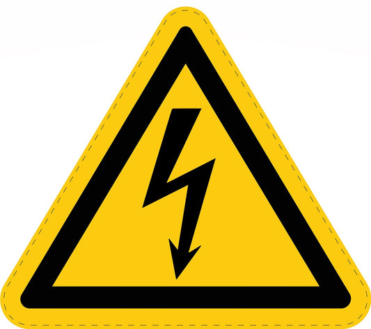 1 stuk Warning sticker "Warning of dangerous electrical voltage" made of PVC plastic, ES-SIW-008