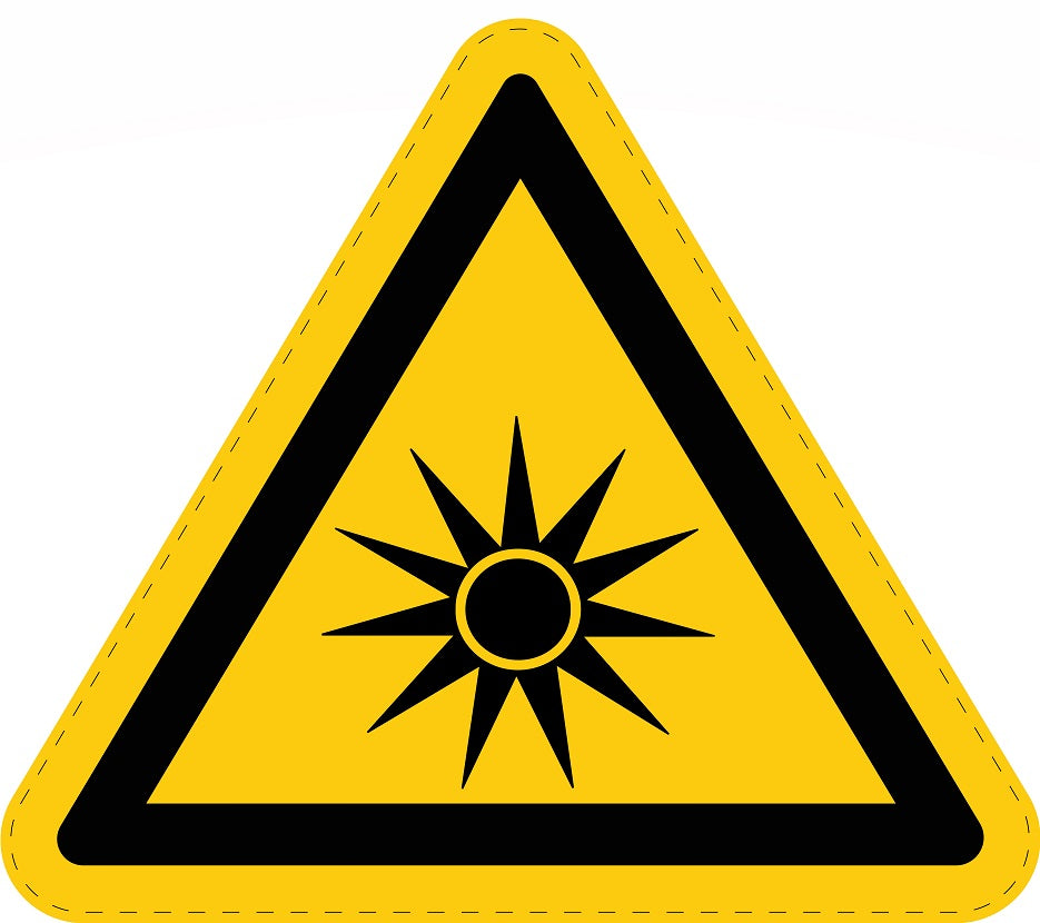 Warning sticker "Warning about optical radiation" made of PVC plastic, ES-SIW-009