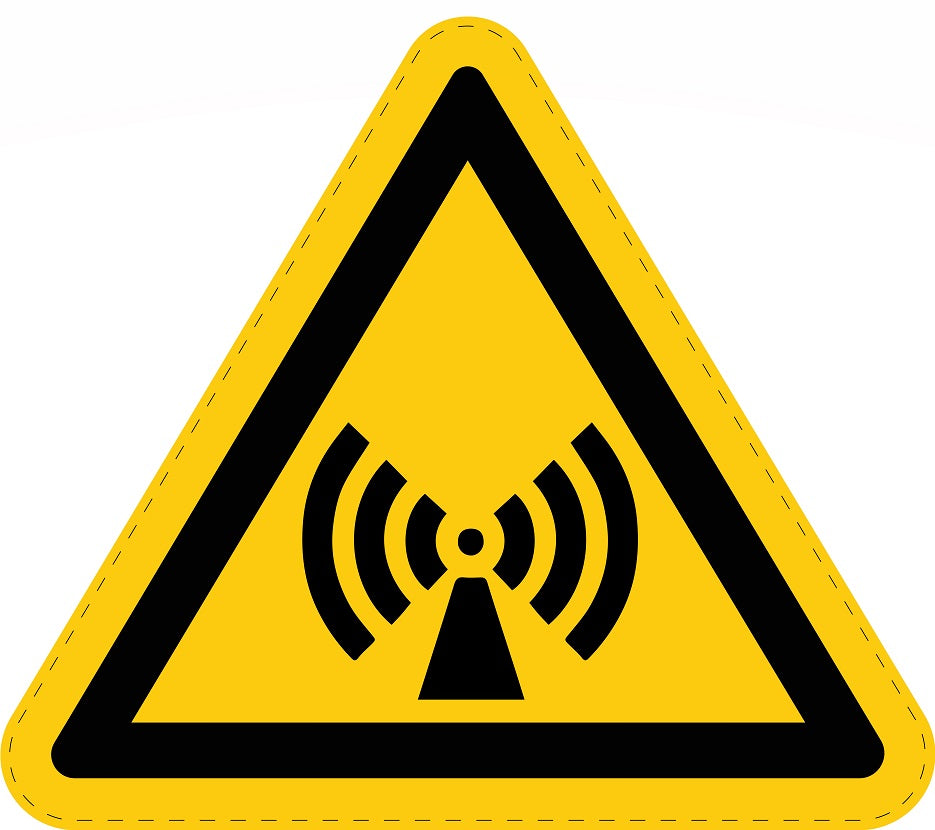Warning sticker "Warning about insulating electromagnetic radiation" made of PVC plastic, ES-SIW-012