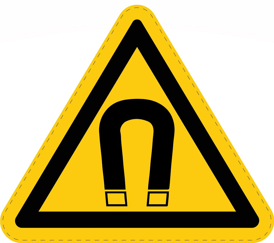 Warning sticker "Magnetic field warning" made of PVC plastic, ES-SIW-013