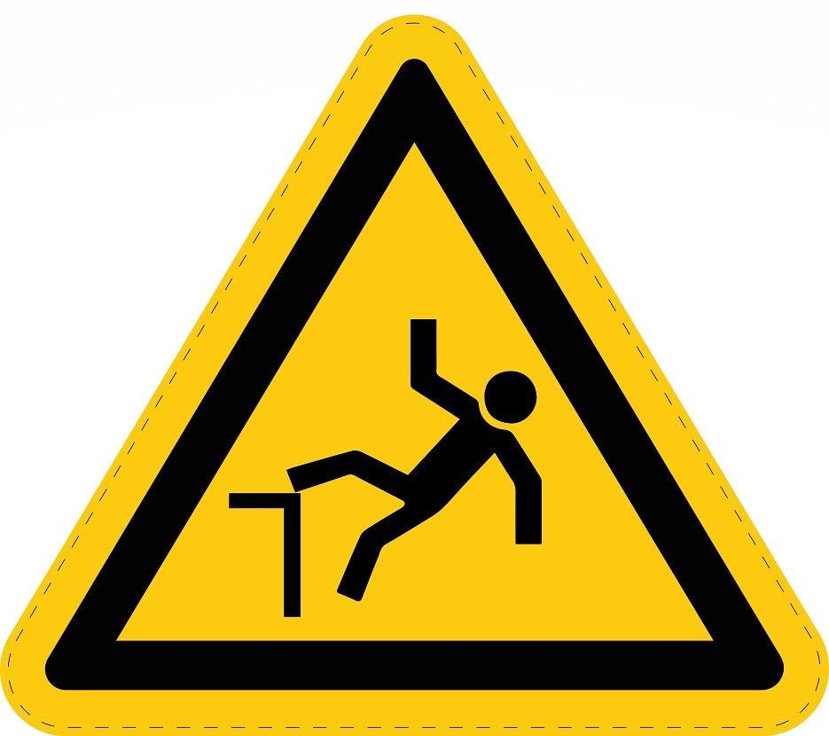 Warning sticker "Warning of risk of falling" made of PVC plastic, ES-SIW-015