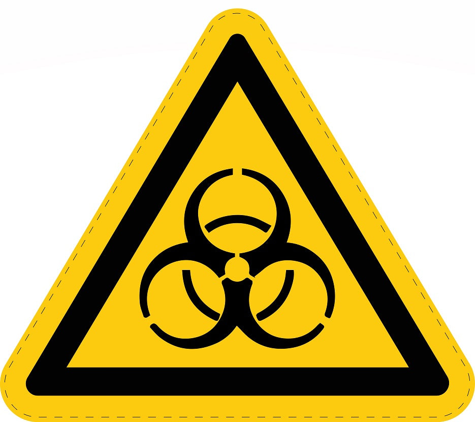 Warning sticker "Warning of biohazard" made of PVC plastic, ES-SIW-016
