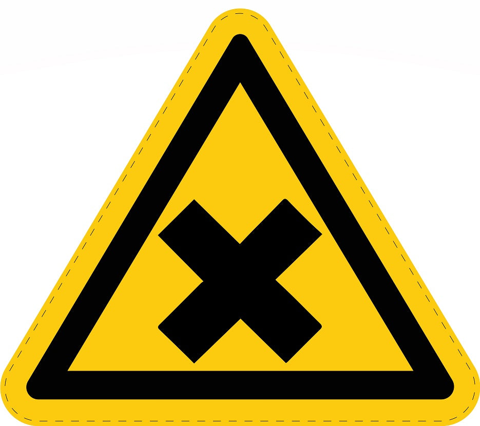 Warning sticker "Warning about irritating substances harmful to health" made of PVC plastic, ES-SIW-018