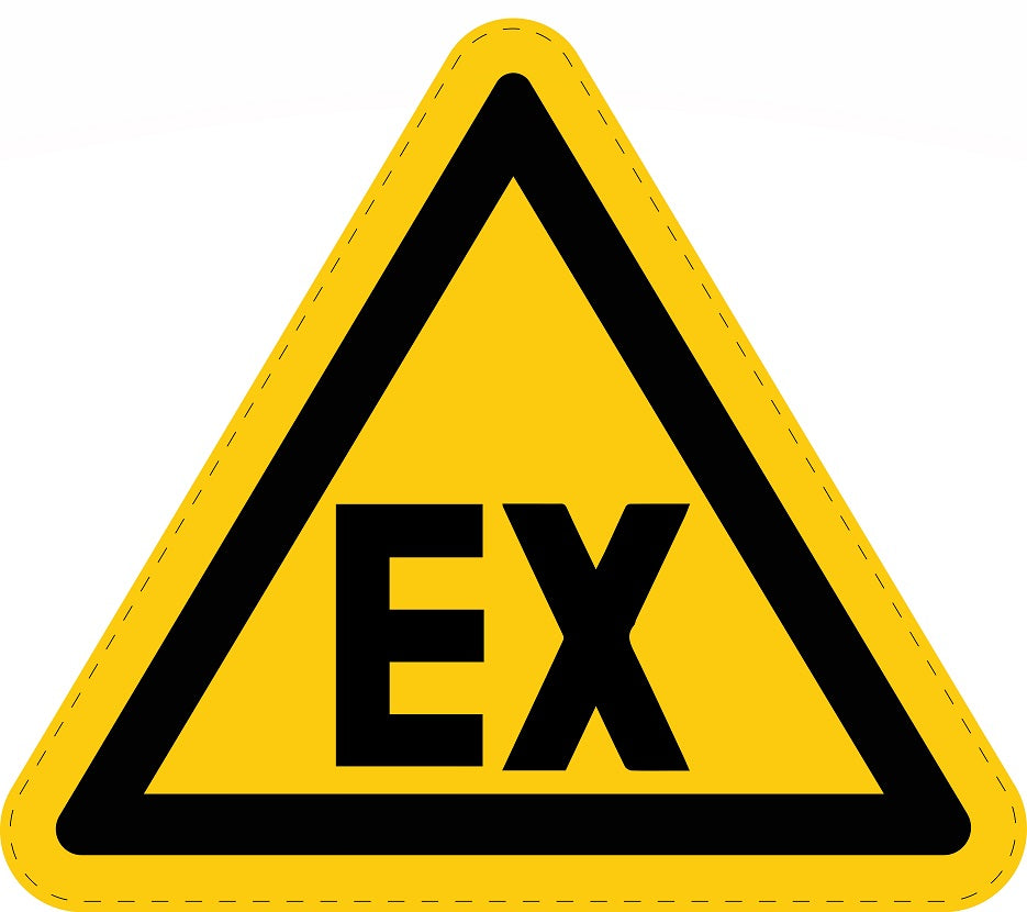 Warning sticker "Warning of explosive atmosphere" made of PVC plastic, ES-SIW-021