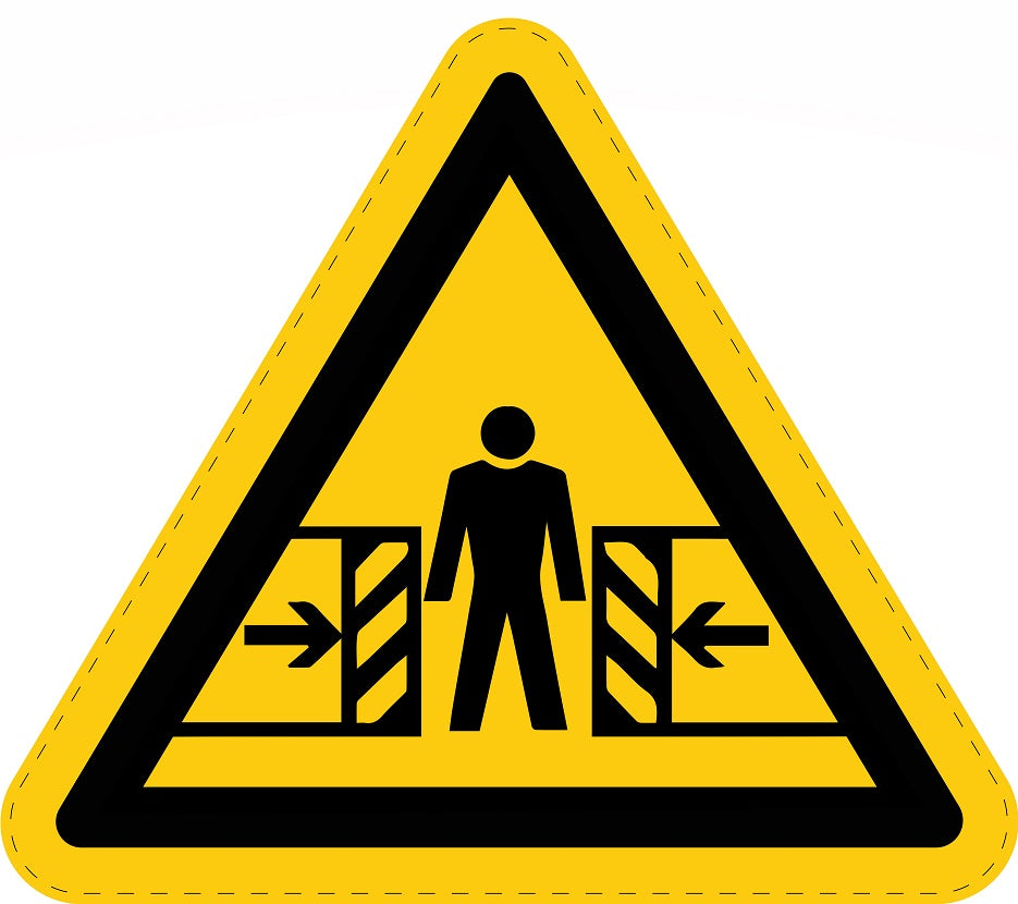 Warning sticker "Warning of risk of crushing" made of PVC plastic, ES-SIW-023