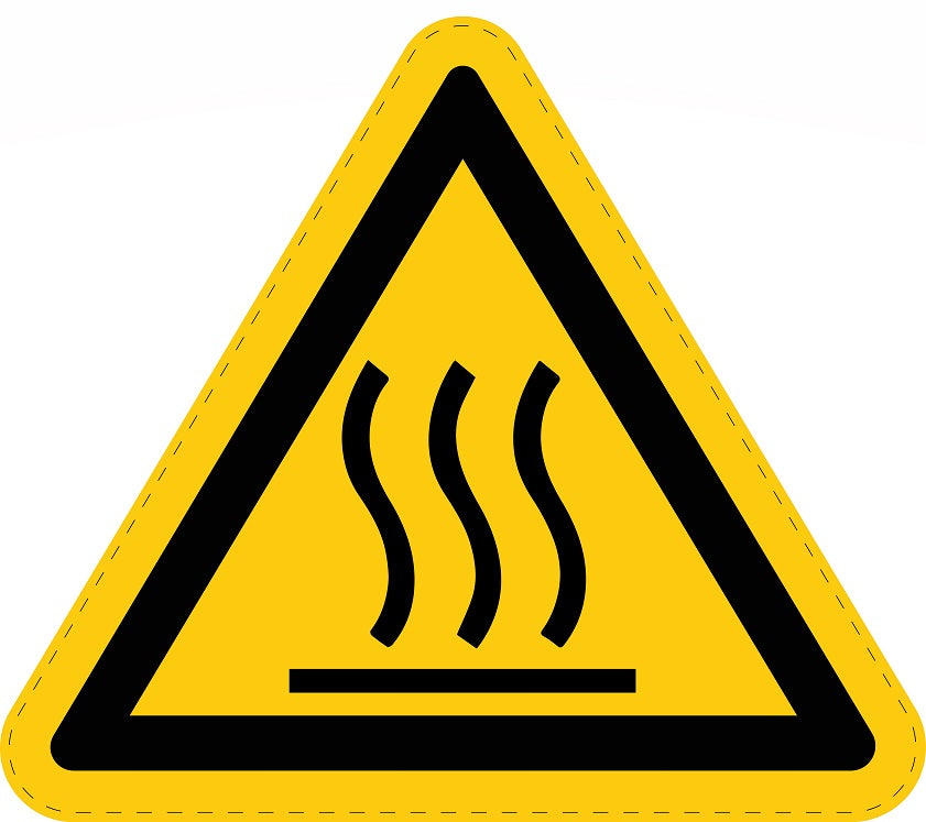 Warning sticker "Warning about hot surfaes" made of PVC plastic, ES-SIW-026