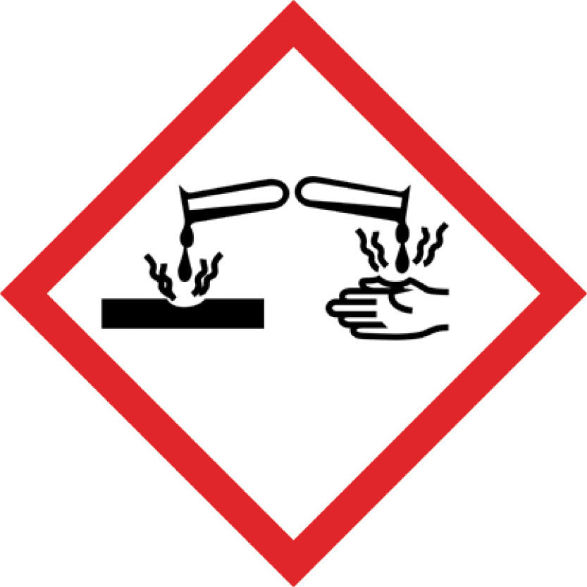 GHS sticker "Corrosive-Irritating" 15 mm-100 mm made of paper or plastic LH-GHS-05