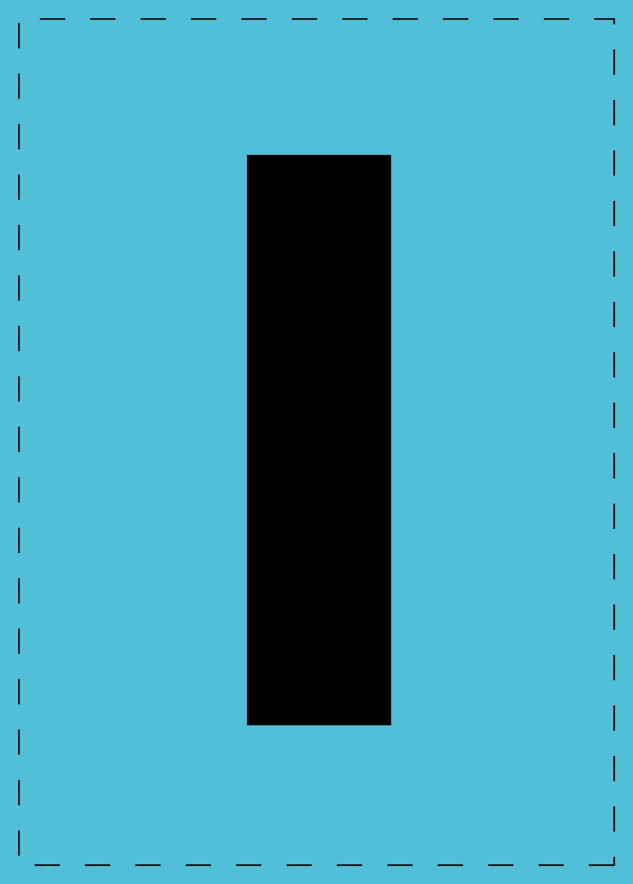 Letter I adhesive letters and number stickers black font blue background ES-BGPVC-I-50